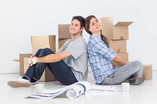 Office relocation planning for Camden businesses with desks and boxes prepared for transport