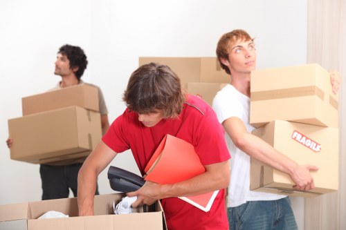 Packing and handling office equipment during a commercial move in Camden