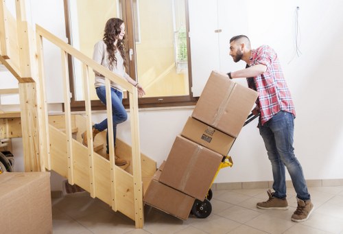 Worker using protective equipment during a removal job