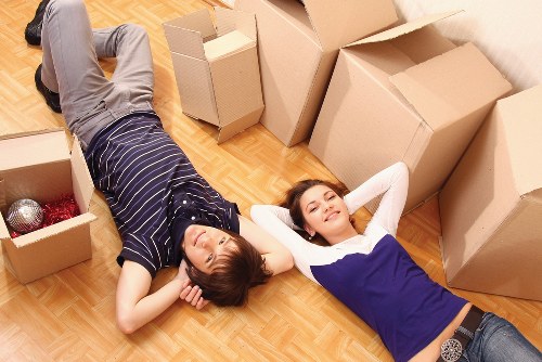 Business relocation equipment and office furniture being moved in Camden