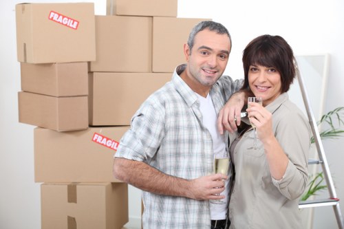 Professional van moving team working in Camden residential area